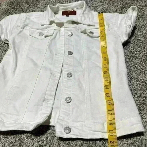 Girls 7 FOR ALL MANKIND White Sleeveless Denim Jean Button Vest - Size Large - Picture 6 of 9